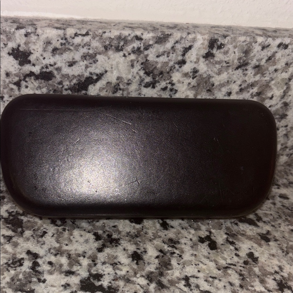 Coach Black Leather Sunglasses Case w/ Authentic Cleaning Cloth Hard Shell - Picture 5 of 5